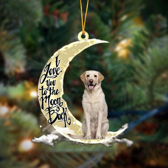 Labrador I Love You To The Moon And Back Hanging Ornament Dog Ornament, Car Ornament, Christmas Ornament - Thegiftio UK