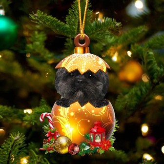 Lhasa Apso In Golden Egg Christmas Ornament - Thegiftio UK