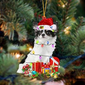 Long haired White Chihuahua-Dog Be Christmas Tree Hanging Ornament, Christmas Ornament, Car Ornament - Thegiftio UK