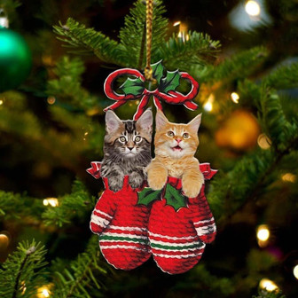 Maine Coon Inside Your Gloves Christmas Holiday-Two Sided Ornament, Christmas Ornament, Car Ornament - Thegiftio UK
