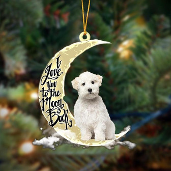 Maltese I Love You To The Moon And Back Hanging Ornament Dog Ornament, Car Ornament, Christmas Ornament - Thegiftio UK