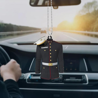 Marine Military Uniform On A Clothes Hanger Personalized Flat Ornament - Two Sided Ornament - Thegiftio UK