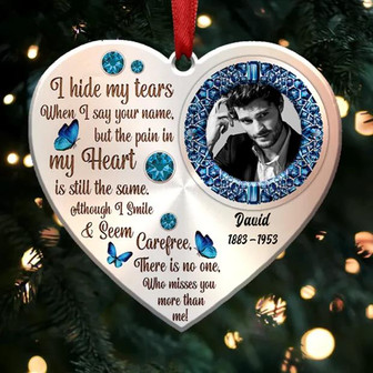 Memorial Gift - I Hide My Tears - Personalized Ornament - Thegiftio UK