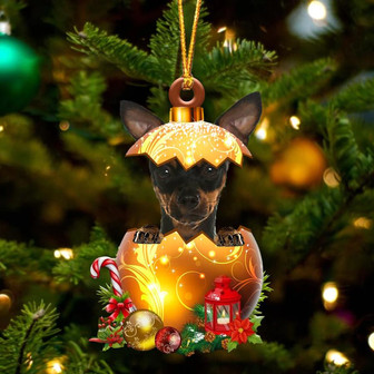 Miniature Pinscher In Golden Egg Christmas Ornament - Thegiftio UK