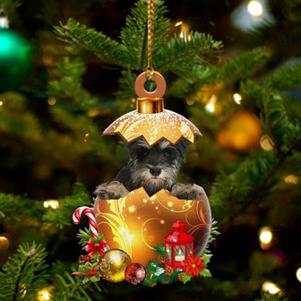 Miniature-Schnauzer In Golden Egg Christmas Ornament - Thegiftio UK