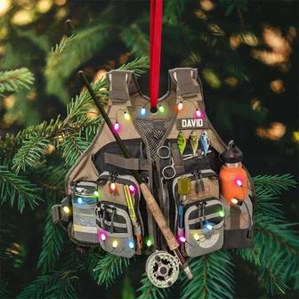 NOT 3D PRODUCT - Costume Fishing Vest Personalized Christmas Ornament - Thegiftio UK