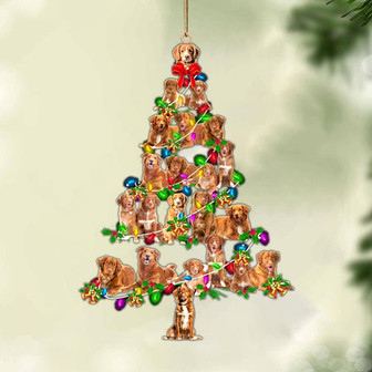 Nova Scotia Duck Tolling Retriever-Christmas Tree Lights-Two Sided Ornament, Christmas Ornament, Car Ornament - Thegiftio