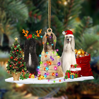 Ornament- Afghan Hound-Christmas Dog Friends Hanging Ornament, Happy Christmas Ornament, Car Ornament - Thegiftio UK