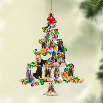 Ornament- Afghan Hound-Christmas Tree Lights-Two Sided Ornament, Happy Christmas Ornament, Car Ornament - Thegiftio UK