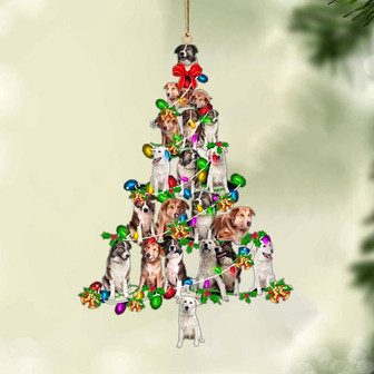 Ornament- Aidi-Christmas Tree Lights-Two Sided Ornament, Happy Christmas Ornament, Car Ornament - Thegiftio UK