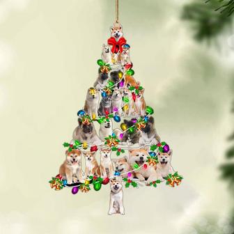 Ornament- Akita-Christmas Tree Lights-Two Sided Ornament, Happy Christmas Ornament, Car Ornament - Thegiftio UK