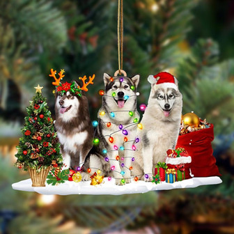 Ornament- Alaskan Malamute-Christmas Dog Friends Hanging Ornament, Happy Christmas Ornament, Car Ornament - Thegiftio UK
