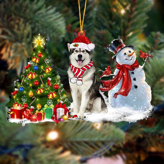Ornament- Alaskan Malamute Christmas Snow Hanging Ornament Dog Ornament, Car Ornament, Christmas Ornament - Thegiftio UK