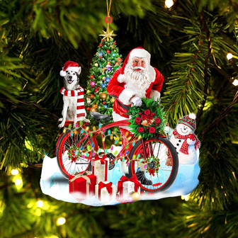 Ornament- Alaskan Malamute On Santa's Bike Ornament Dog Ornament, Car Ornament, Christmas Ornament - Thegiftio UK