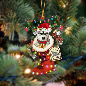 Ornament- Alaskan Malamutes-Xmas Boot-Two Sided Ornament, Happy Christmas Ornament, Car Ornament - Thegiftio UK