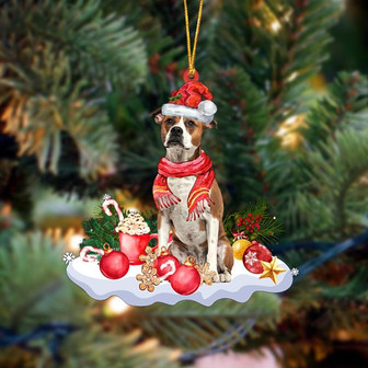 Ornament- American Bulldog 1-Better Christmas Hanging Ornament, Happy Christmas Ornament, Car Ornament - Thegiftio UK