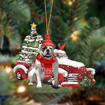 Ornament- American Bulldog-Christmas Car Two Sided Ornament, Happy Christmas Ornament, Car Ornament - Thegiftio UK