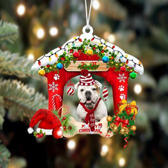 Ornament- American Bulldog-Christmas House Two Sided Ornament, Happy Christmas Ornament, Car Ornament - Thegiftio UK