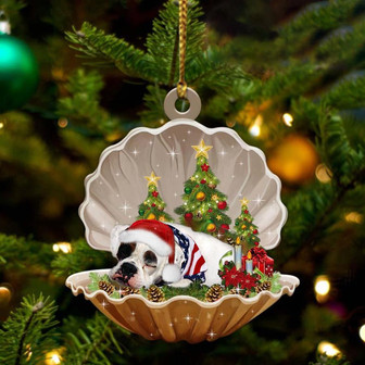 Ornament- American Bulldog-Sleeping Pearl in Christmas Two Sided Ornament, Christmas Ornament, Car Ornament - Thegiftio UK