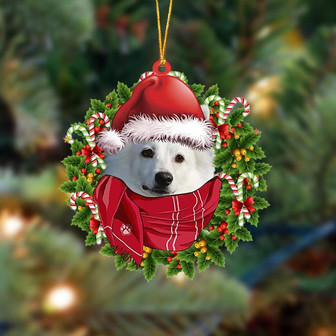 Ornament- American Eskimo-Xmas Bandana Hanging Ornament, Happy Christmas Ornament, Car Ornament - Thegiftio UK