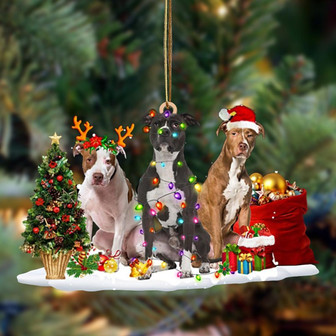 Ornament- American Pit Bull Terrier-Christmas Dog Friends Hanging Ornament, Christmas Ornament, Car Ornament - Thegiftio UK