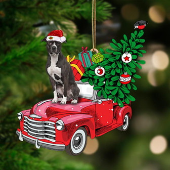 Ornament- American Pitbull Terrier 1-Pine Truck Hanging Ornament, Happy Christmas Ornament, Car Ornament - Thegiftio UK