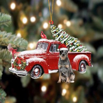 Ornament- Australian Cattle Dog-Cardinal & Truck Two Sided Ornament, Happy Christmas Ornament, Car Ornament - Thegiftio UK