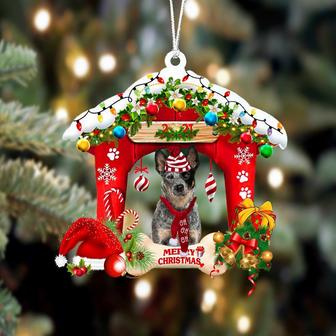 Ornament- Australian Cattle Dog-Christmas House Two Sided Ornament, Happy Christmas Ornament, Car Ornament - Thegiftio UK