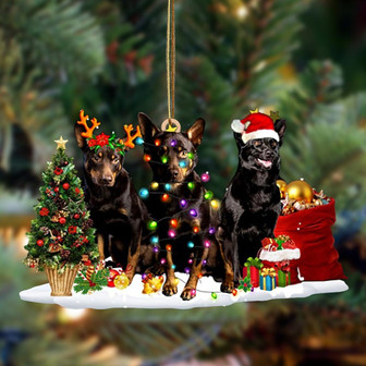 Ornament- Australian Kelpie-Christmas Dog Friends Hanging Ornament, Happy Christmas Ornament, Car Ornament - Thegiftio UK