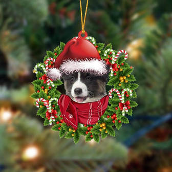 Ornament- Australian Shepherd 1-Xmas Bandana Hanging Ornament, Happy Christmas Ornament, Car Ornament - Thegiftio UK