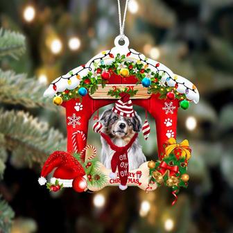 Ornament- Australian Shepherd 2-Christmas House Two Sided Ornament, Happy Christmas Ornament, Car Ornament - Thegiftio UK