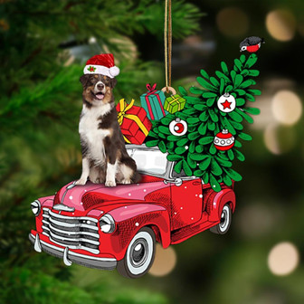 Ornament- Australian Shepherd 3-Pine Truck Hanging Ornament, Happy Christmas Ornament, Car Ornament - Thegiftio UK