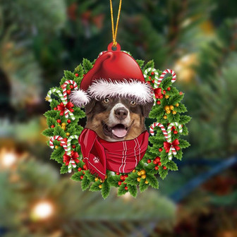 Ornament- Australian Shepherd 3-Xmas Bandana Hanging Ornament, Happy Christmas Ornament, Car Ornament - Thegiftio UK