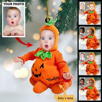 Ornament - Baby Pumpkin Costume Ornament - Custom Name and Baby - Thegiftio UK