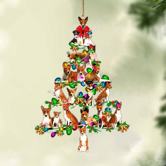 Ornament- Basenji-Christmas Tree Lights-Two Sided Ornament, Happy Christmas Ornament, Car Ornament - Thegiftio UK