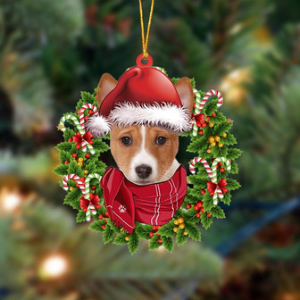 Ornament- Basenji-Xmas Bandana Hanging Ornament, Happy Christmas Ornament, Car Ornament - Thegiftio UK