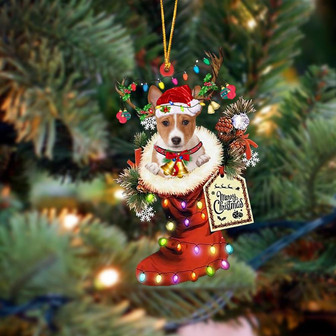 Ornament- Basenji-Xmas Boot-Two Sided Ornament, Happy Christmas Ornament, Car Ornament - Thegiftio UK