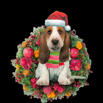 Ornament- Basset Hound Christmas Ornament, Happy Christmas Ornament, Car Ornament - Thegiftio UK