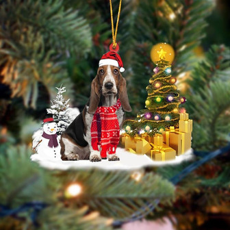 Ornament- Basset Hound Christmas Ornament Dog Ornament, Car Ornament, Christmas Ornament - Thegiftio UK
