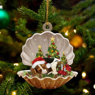 Ornament- Basset Hound3-Sleeping Pearl in Christmas Two Sided Ornament, Christmas Ornament, Car Ornament - Thegiftio UK