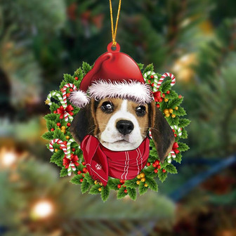 Ornament- Beagle 1-Xmas Bandana Hanging Ornament, Happy Christmas Ornament, Car Ornament - Thegiftio UK
