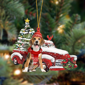 Ornament- Beagle 2-Christmas Car Two Sided Ornament, Happy Christmas Ornament, Car Ornament - Thegiftio UK