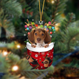 Ornament- Beagle-In Christmas Pocket Two Sides Ornament, Happy Christmas Ornament, Car Ornament - Thegiftio UK