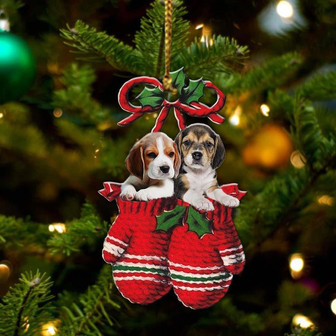 Ornament- Beagle Inside Your Gloves Christmas Holiday-Two Sided Ornament, Christmas Ornament, Car Ornament - Thegiftio UK