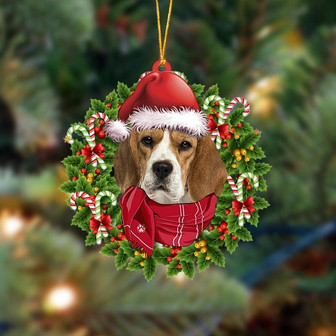 Ornament- beagle-Xmas Bandana Hanging Ornament, Happy Christmas Ornament, Car Ornament - Thegiftio UK