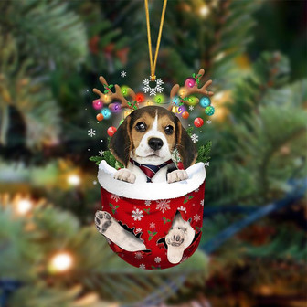 Ornament- Beagle1-In Christmas Pocket Two Sides Ornament, Happy Christmas Ornament, Car Ornament - Thegiftio UK