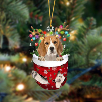 Ornament- Beagle2-In Christmas Pocket Two Sides Ornament, Happy Christmas Ornament, Car Ornament - Thegiftio UK