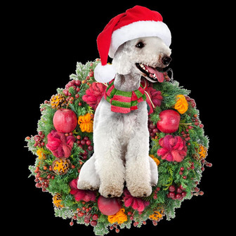 Ornament- Bedlington Christmas Ornament, Happy Christmas Ornament, Car Ornament - Thegiftio UK