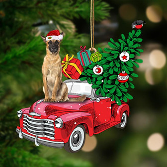 Ornament- Belgian Malinois-Pine Truck Hanging Ornament, Happy Christmas Ornament, Car Ornament - Thegiftio UK