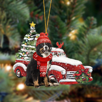 Ornament- Bernese Mountain-Christmas Car Two Sided Ornament, Happy Christmas Ornament, Car Ornament - Thegiftio UK